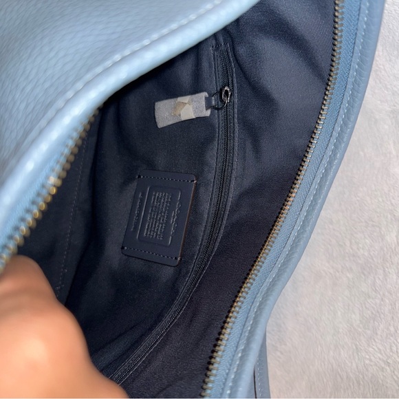 Coach Slate Blue Leather Shoulder Bag - Picture 6 of 13